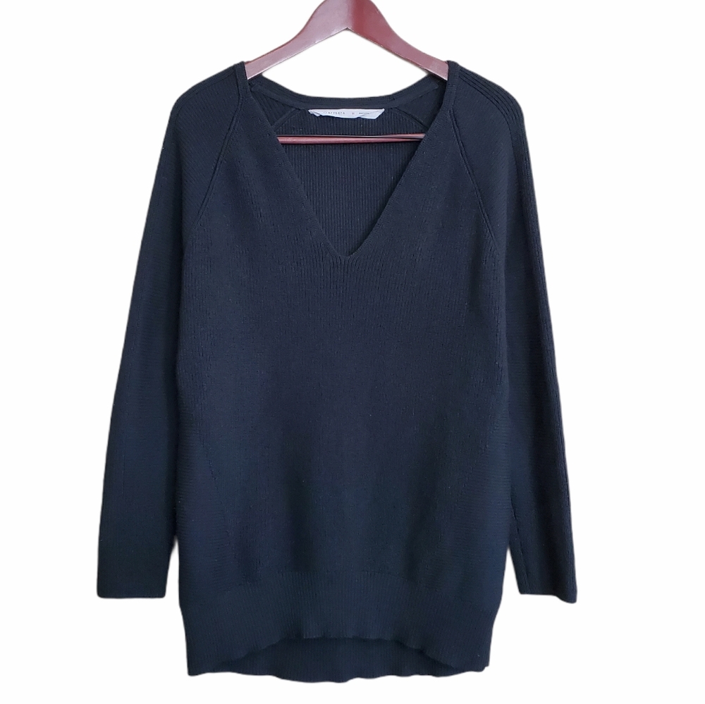 Athleta Hanover Sweater Wool Blend Black Medium - Picture 2 of 9